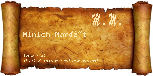 Minich Marót névjegykártya
